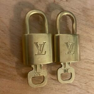 100% Authentic Louis Vuitton Gold Lock and Key